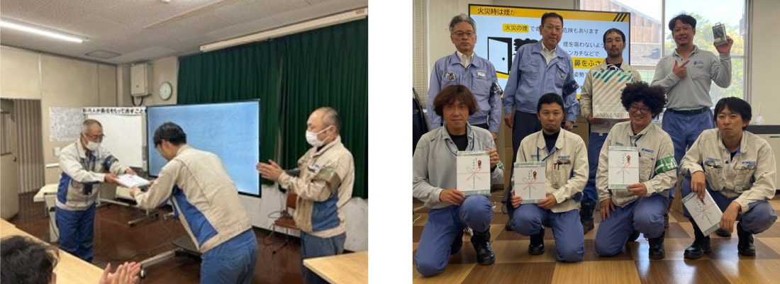 ウォーキングイベント上位チームに対する賞品授与式
